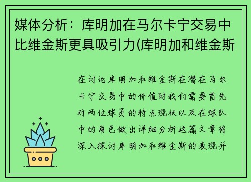 媒体分析：库明加在马尔卡宁交易中比维金斯更具吸引力(库明加和维金斯)